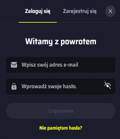 Ekran logowania do konta Bdmbet
